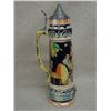 Image 4 : Massive German beer stein 26.5"H, main figure is of three men at a table with a maiden leaning on th