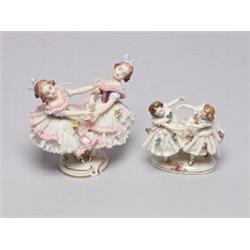 Two Dresden Figurines Ballerinas 