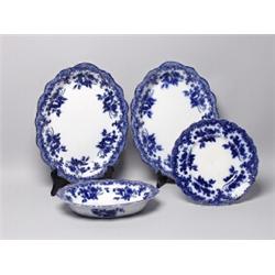 Four J & G Meakin British Flow Blue Bowls