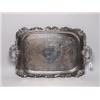 Image 1 : Large Old Silver Plate Footed Serving Tray