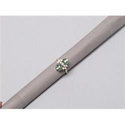 14K Gold ring Set with 12 Emeralds