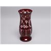 Image 1 : Bohemian Ruby Flashed Cut Crystal Vase