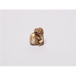 20th C. Netsuke Ivory - Lion Dog