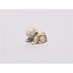 20th C. Netsuke Ivory - Lion Dog