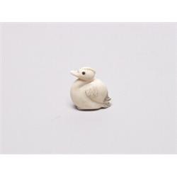 20th C. Netsuke Ivory - Duck