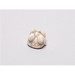 20th C. Netsuke Ivory - Turtle With Young