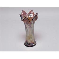 Amethyst Glass Carnival Vase