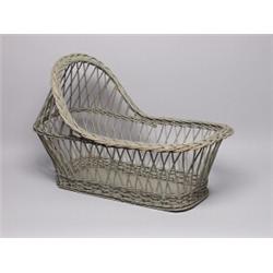 Old Wicker Baby Cradle 