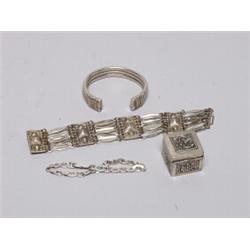 Three Sterling or Coin Silver Brcelets 