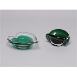 A Pair of Small Art Glass Bowls