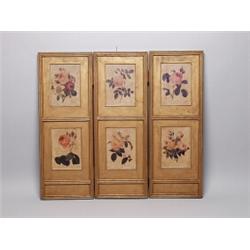 Three Part Gilt Wood Floral Screen