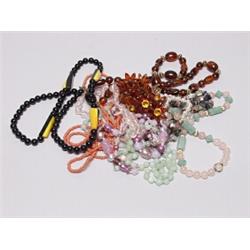 Bag of Miscellaneous Necklaces Quartz etc.