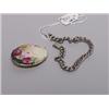 Image 1 : Silver Bracelet & Antique Painted Brooch