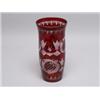 Image 1 : Bohemian Ruby Flashed Cut Crystal Vase