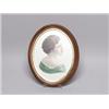 Image 1 : Oval Watercolour Portrait of a Young Lady