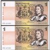 Image 1 : 1976 Knight/Wheeler QEII One Dollar Consecutive Pair
