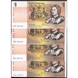 "Australia" One Dollar Note x 4