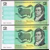 Image 1 : 1966 Coombs/Wilson QEII Two Dollar Consecutive Pair