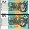 Image 1 : 1966 Coombs/Wilson QEII Ten Dollar Consecutive Pair