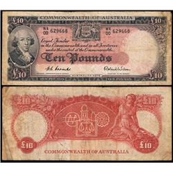 1954 Coombs/Wilson QEII WA00 1st Prefix Ten Pound Note