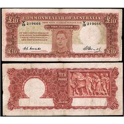 1949 Coombs/Watt KGVI Ten Pound Note R.60