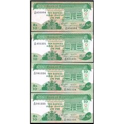 Mauritius Ten Rupee x 4