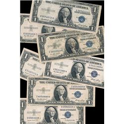 USA One Dollar Silver Certificates x 7