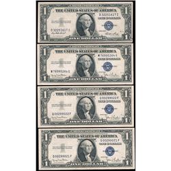 USA One Dollar Silver Certificates x 4