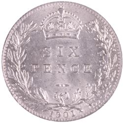 1901 Great Britain QV Sixpence