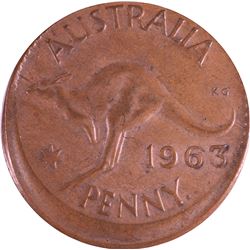 1963Y. Australian QEII Error Penny