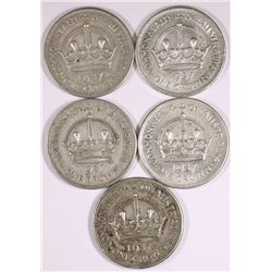 1937 Australian KGVI Crown x 5