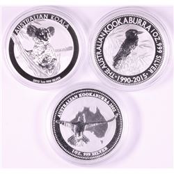 Perth Mint Silver 1oz Coins x 3