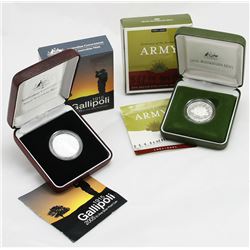 Australian Silver Issues - 2001 Army & 2005 Gallipoli