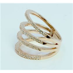 Diamond 0.47 ct Ring, 6.18 gram 14K Rose Gold