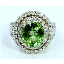 Natural Copper Bearring Paraiba  Tourmaline 4.51ct  Diamond 1.65ct