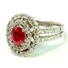 Image 3 : Ruby 1.08Ct / Diamond 0.84Ct  / 14K White Gold Ring 4.91 Gram