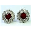 Image 1 : Natural Burma Ruby 3.41 ct & Diamond 0.84 ct Earring 18Kt White  Gold 7.71 gr