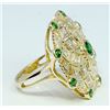 Image 2 : tsavorite 1.07 ct & Diamond 0.48 ct Ring 10.02  gr 14K Yellow   Gold