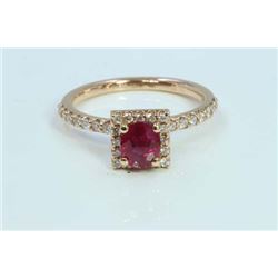 Natural Ruby 0.99ct   Diamond 0.32ct