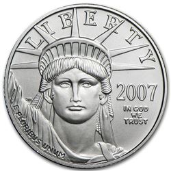 2007-W 1/10 oz Burnished Platinum American Eagle (w/Box & COA)