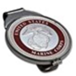 U.S. Marines Enameled Silver Round - Money Clip (Silvertone)