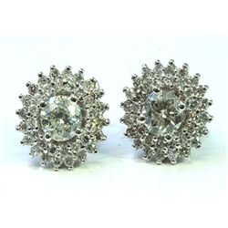 Diamond Round 2.58 ctw Earring 18Kt White Gold 4.65 gr