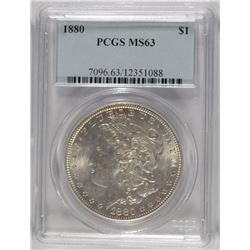 1880 MORGAN SILVER DOLLAR, PCGS MS-63