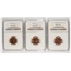 Image 1 : LOT OF ( 3 ) 1966 SMS LINCOLN CENTS, NGC MS-67 RED