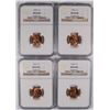 Image 1 : (4) 1949-S LINCOLN CENTS, NGC MS-66 RD