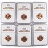 Image 1 : 2 1950-D, 2 51-D, & 2 52-D LINCOLN CENTS NGC MS-66 RD