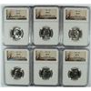 Image 1 : LOT OF ( 6 ) 1955 WASHINGTON QUARTERS, NGC MS-65