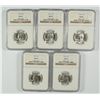 Image 1 : LOT OF ( 5 ) 1963 WASHINGTON QUARTER,  NGC MS-65
