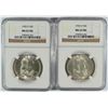 Image 1 : ( 2 ) 1950-D FRANKLIN HALF DOLLARS, NGC MS-63 FBL