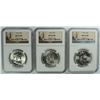 Image 1 : LOT OF (3) 1954 FRANKLIN HALF DOLLAR NGC MS 64 FBL